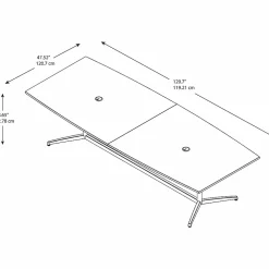Bush Business Furniture 120W x 48D Boat Shaped Conference Table with Metal Base, Mocha Cherry/Silver (99TBM120MRSVK)
