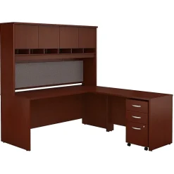 Bush Business Furniture Westfield 72W L Shaped Desk with Hutch and Mobile File Cabinet, Mahogany (SRC0018MASU)