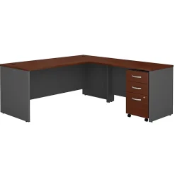 Bush Business Furniture Westfield 72W L Shaped Desk with 48W Return and Mobile File Cabinet, Hansen Cherry (SRC001HCSU)