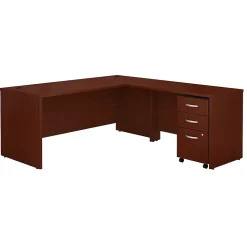 Bush Business Furniture Westfield 72W L Shaped Desk with 48W Return and Mobile File Cabinet, Mahogany (SRC001MASU)