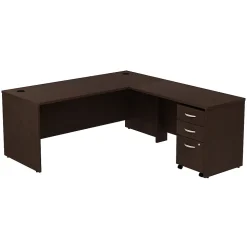 Bush Business Furniture Westfield 72W L Shaped Desk with 48W Return and Mobile File Cabinet, Mocha Cherry (SRC001MRSU)
