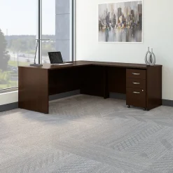 Bush Business Furniture Westfield 72W L Shaped Desk with 48W Return and Mobile File Cabinet, Mocha Cherry (SRC001MRSU)