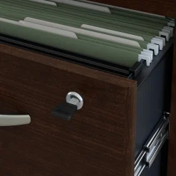 Bush Business Furniture Westfield 72W L Shaped Desk with 48W Return and Mobile File Cabinet, Mocha Cherry (SRC001MRSU)