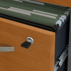 Bush Business Furniture Westfield 72W L Shaped Desk with 48W Return and Mobile File Cabinet, Natural Cherry (SRC001NCSU)