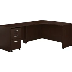 Bush Business Furniture Westfield Left Handed L Shaped Desk with Mobile File Cabinet, Mocha Cherry (SRC007MRLSU)