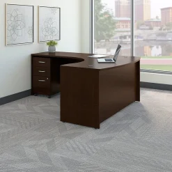 Bush Business Furniture Westfield Left Handed L Shaped Desk with Mobile File Cabinet, Mocha Cherry (SRC007MRLSU)