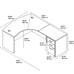 Bush Business Furniture Westfield Right Handed L Shaped Desk with Mobile File Cabinet, Mocha Cherry (SRC007MRRSU)