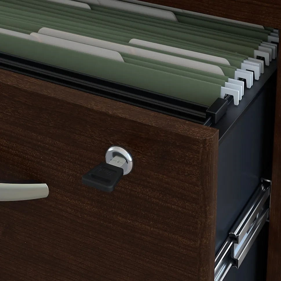 Bush Business Furniture Westfield Right Handed L Shaped Desk with Mobile File Cabinet, Mocha Cherry (SRC007MRRSU)