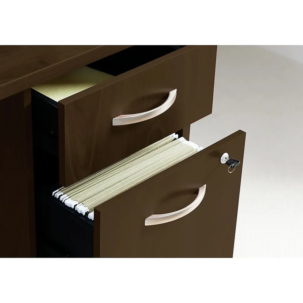 Bush Business Furniture Westfield Right Handed L Shaped Desk with Mobile File Cabinet, Mocha Cherry (SRC007MRRSU)