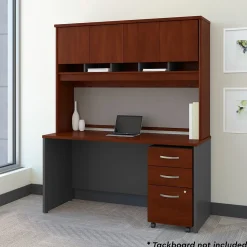 Bush Business Furniture Westfield 60"W Office Desk with Hutch and Mobile File Cabinet, Hansen Cherry (SRC014HCSU)