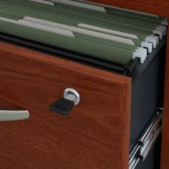 Bush Business Furniture Westfield 60W x 24D Office Desk with Mobile File Cabinet, Mahogany (SRC025MASU)