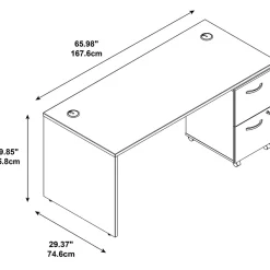 Bush Business Furniture Westfield Desk w/ 2 Drawer Mobile Pedestal, Mocha Cherry (SRC028MRSU)