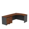 Bush Business Furniture Westfield Bow Front Left Handed L Shaped Desk w/ 2 Mobile Pedestals, Hansen Cherry (SRC034HCLSU)