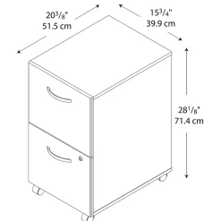 Bush Business Furniture Westfield 2-Drawer Mobile Vertical File Cabinet, Letter/Legal Size, Lockable, Mahogany (WC36752SU)