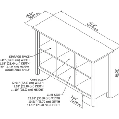 Bush Furniture Broadview 6 Cube Storage Bookcase, Pure White (BDB145WH-03)