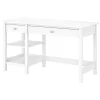 Bush Furniture Broadview 54"W Computer Desk with Shelves, Pure White (BDD154WH-03)