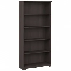 Bush Furniture Cabot 66" 5-Shelf Bookcase with Adjustable Shelves, Heather Gray (WC31766)