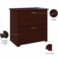 Bush Furniture Cabot Lateral File Cabinet, Harvest Cherry (WC31480)