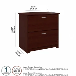 Bush Furniture Cabot Lateral File Cabinet, Harvest Cherry (WC31480)