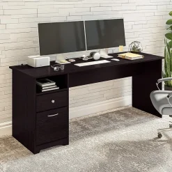 Bush Furniture Cabot 72"W Computer Desk with Drawers, Espresso Oak (WC31872)