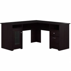 Bush Furniture Cabot 60"W L Shaped Computer Desk with Storage, Espresso Oak (WC31830K)