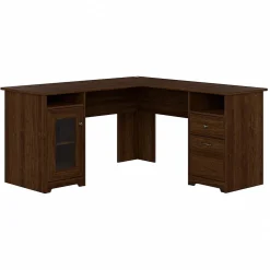 Bush Furniture Cabot 60"W L Shaped Computer Desk, Modern Walnut (WC31030-03K)