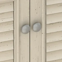 Bush Furniture Fairview Small Storage Cabinet with Doors, Antique White/Tea Maple (WC53296-03)