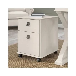 Bush Furniture Homestead 2-Drawer Mobile File Cabinet, Letter Size, Linen White Oak (HOF117LW-03)