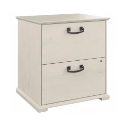 Bush Furniture Homestead 2-Drawer Lateral File Cabinet, Letter/Legal Size, Lockable, Linen White Oak (HOF129LW-03)