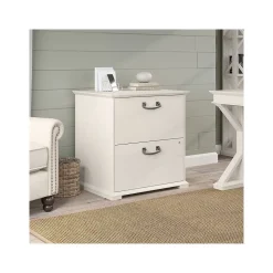 Bush Furniture Homestead 2-Drawer Lateral File Cabinet, Letter/Legal Size, Lockable, Linen White Oak (HOF129LW-03)