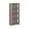 Bush Furniture Homestead 66.3"H 4-Shelf Bookcase with Adjustable Shelves, Driftwood Gray Laminated Wood (HOB166DG-03)