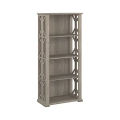 Bush Furniture Homestead 66.3"H 4-Shelf Bookcase with Adjustable Shelves, Driftwood Gray Laminated Wood (HOB166DG-03)