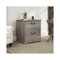 Bush Furniture Homestead 2-Drawer Lateral File Cabinet, Letter/Legal Size, Lockable, Driftwood Gray (HOF129DG-03)