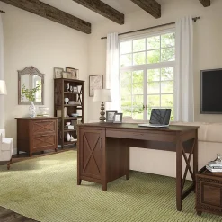 Bush Furniture Key West 2 Drawer Lateral File Cabinet, Bing Cherry (KWF130BC-03)