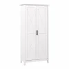 Bush Furniture Key West 66" Tall Storage Cabinet with Doors and 5 Shelves, Pure White Oak (KWS266WT-03)