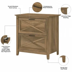 Bush Furniture Key West 2-Drawer Lateral File Cabinet, Letter/Legal, Reclaimed Pine, 30
