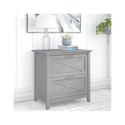 Bush Furniture Key West 2-Drawer Lateral File Cabinet, Letter/Legal, Cape Cod Gray, 30" (KWF130CG-03)