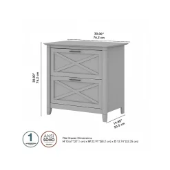 Bush Furniture Key West 2-Drawer Lateral File Cabinet, Letter/Legal, Cape Cod Gray, 30