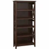 Bush Furniture Key West 66"H 5-Shelf Bookcase with Adjustable Shelves, Bing Cherry Laminate (KWB132BC-03)