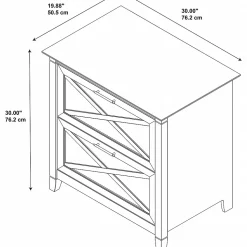 Bush Furniture Key West Lateral File, Washed Gray (KWF130WG-03)