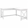 Bush Furniture Key West 60"W L-Shaped Desk, Pure White Oak (KWD160WT-03)