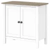 Bush Furniture Mayfield 30" Storage Cabinet with 2 Shelves, Pure White/Shiplap Gray (MAS131GW2-03)