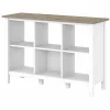 Bush Furniture Mayfield 30"H 3-Shelf Cube Bookcase, Pure White/Shiplap Gray (MAB145GW2-03)
