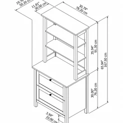 Bush Furniture Mayfield 2-Shelf 66