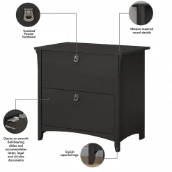 Bush Furniture Salinas Lateral File Cabinet, Vintage Black (SAF132VB-03)