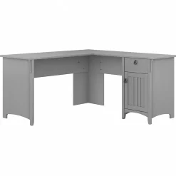 Bush Furniture Salinas 60"W L Shaped Desk with Storage, Cape Cod Gray (SAD160CG-03)