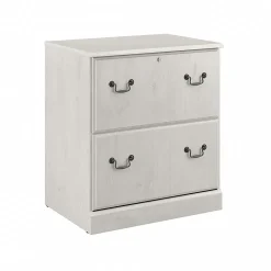 Bush Furniture Saratoga 2-Drawer Lateral File Cabinet, Linen White Oak (EX45754-03)