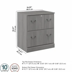 Bush Furniture Saratoga 2-Drawer Lateral File Cabinet, Locking, Modern Gray (EX45854-03)