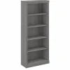 Bush Furniture Saratoga 72"H 5-Shelf Bookcase with Adjustable Shelves, Modern Gray Laminate (W1655C-03)