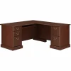 Bush Furniture Saratoga 66"W L Shaped Computer Desk with Drawers, Harvest Cherry (EX45670-03K)